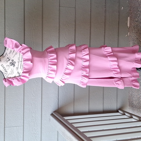 Show Me Your Mumu Greta Ruffle Tiered Midi Dress in Pink Lilac XS Barbiecore - Picture 3 of 13